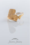 Ginko Ring aus 925-Sterling-Silber vergoldet