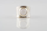 Imposanter breiter Ring aus 925-Sterling-Silber mit Mondstein
