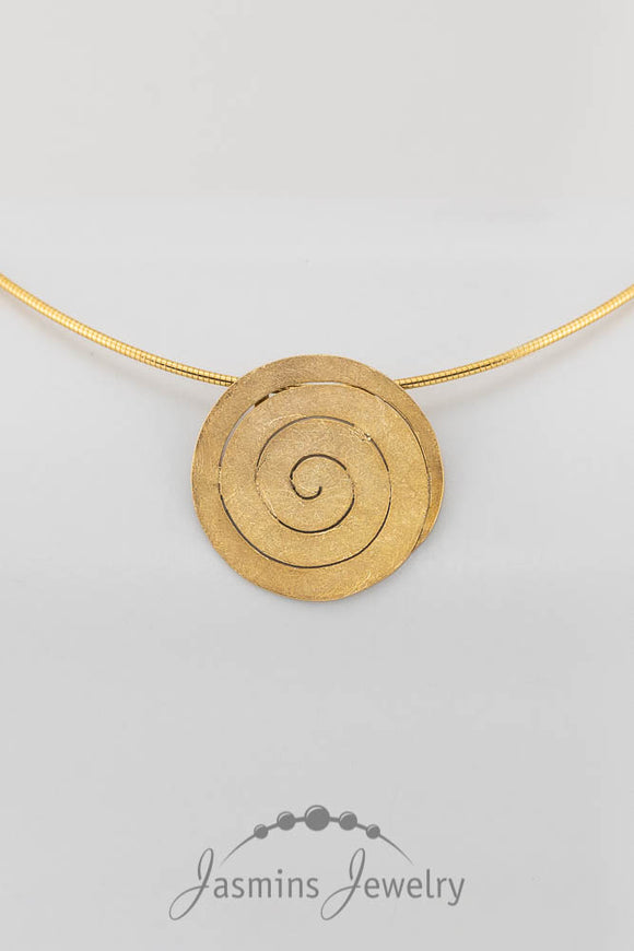 Spiral Kettenanhänger aus 925-Sterling-Silber vergoldet
