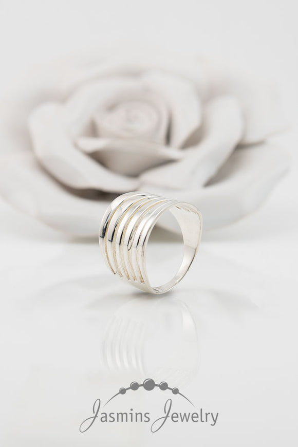 Breiter glänzender Ring aus 925-Sterling-Silber