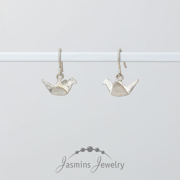 Ohrhänger Origami Vögel aus 925-Sterling-Silber