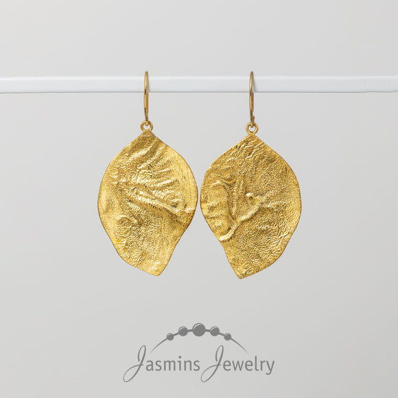 Ohrhänger Blätter aus 925-Sterling-Silber vergoldet